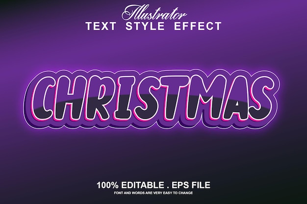 Christmas text effect editable