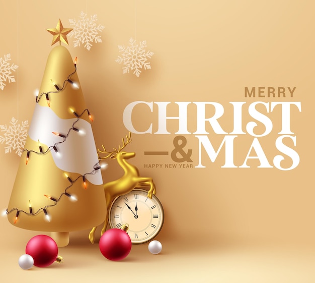 Christmas text vector background design. Merry christmas greeting typography with minimal