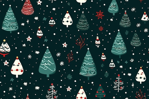 Vector a christmas theme with a tree and snowflakes