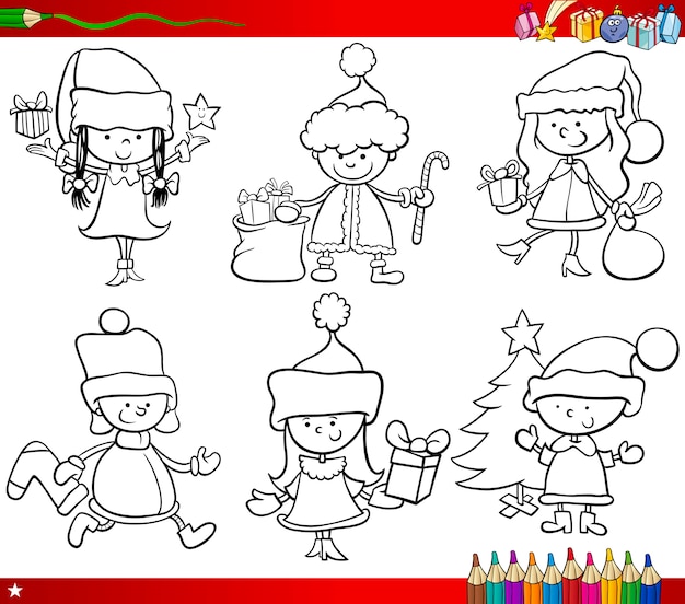 christmas themes children coloring page