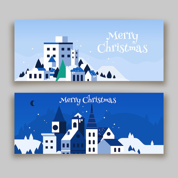 Christmas town banner collection