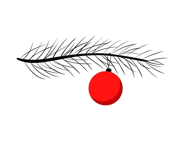 Christmas tree branches with toy