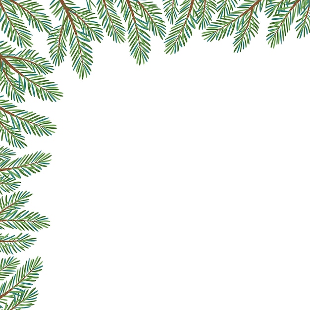 Christmas tree corner frame decoration for new year cards posters