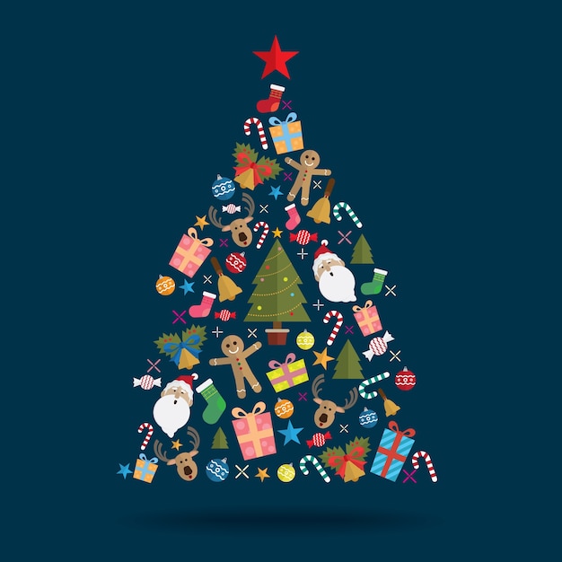 Christmas tree decoration icon vector