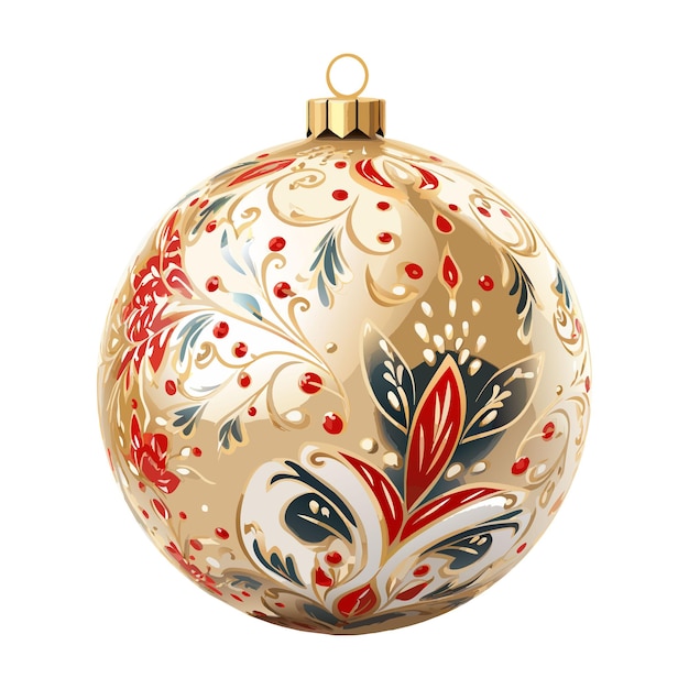 Christmas tree decorations christmas ball patterned christmas ball vector illustration