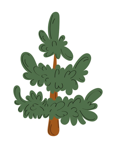 Christmas tree. Evergreen tree with decorations. Christmas and New Year celebration concept.