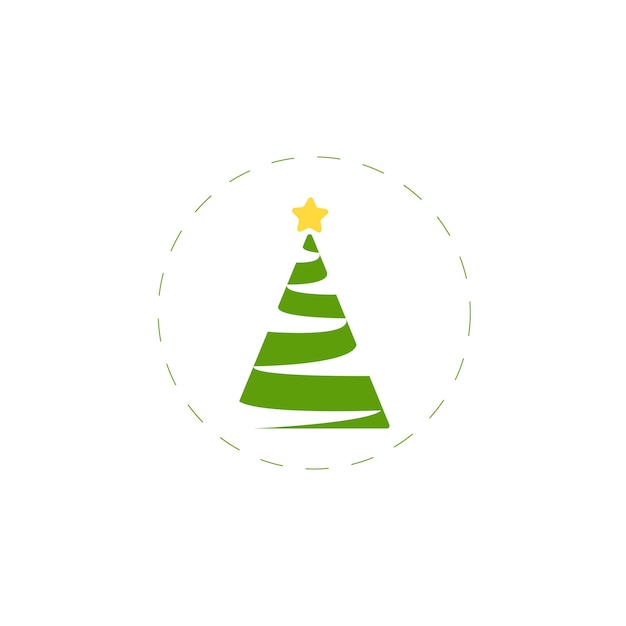 Christmas tree flat icon on white background