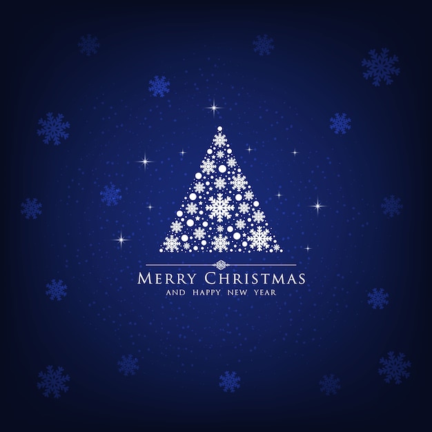 Christmas tree holiday blue background.