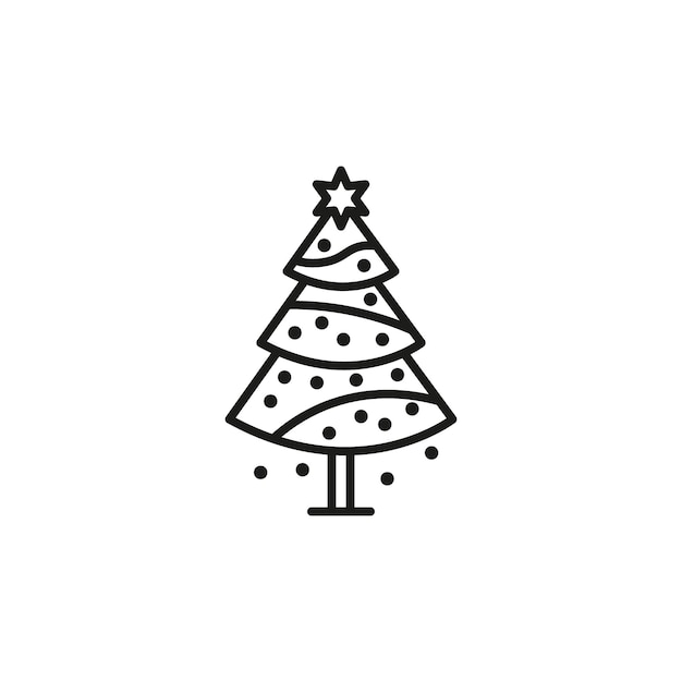 Christmas tree icon set Decorated Tree silhouette vector symbol