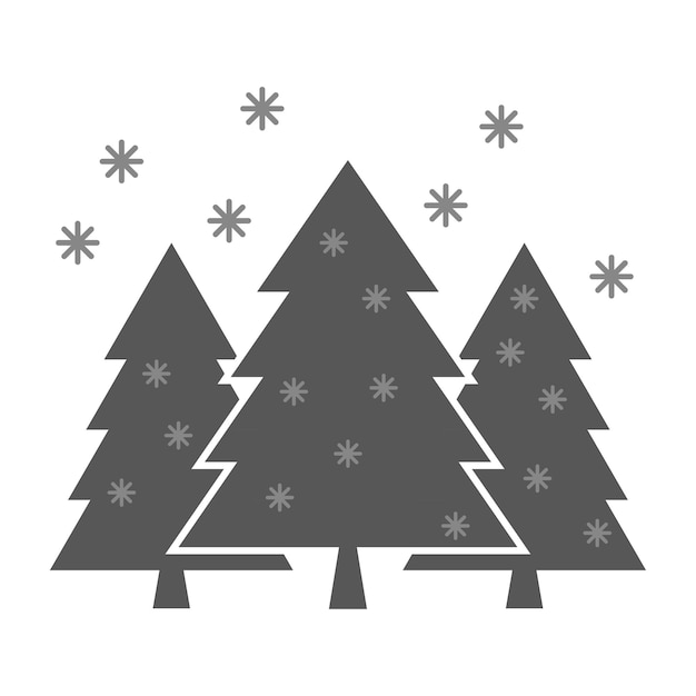 Christmas tree icons forest. Vector illustration.