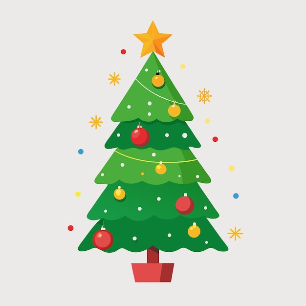 Christmas Tree Icons Illustration Vector with White Background