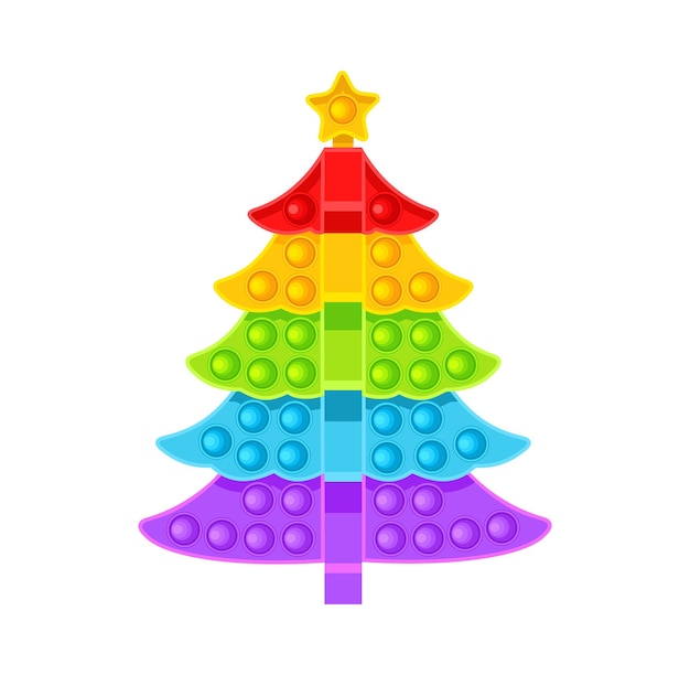 The Christmas tree is an antistress toy Vector illustration