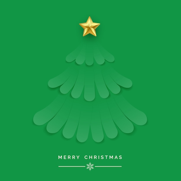 Christmas tree made of green ribbons on green background