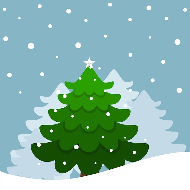 Christmas tree Merry Christmas and Happy New Year background Vector illustration