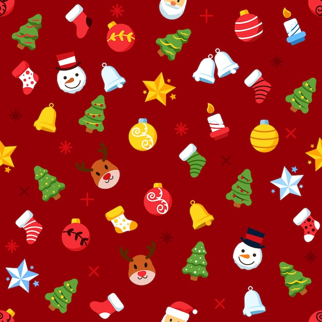 Christmas Tree Ornament Seamless Pattern