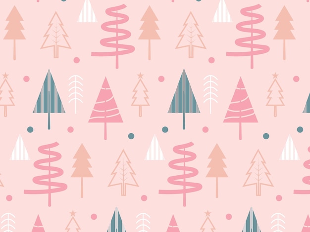 christmas tree pattern design for wrapping, giftwrap, textile, fabric, paperand scrapbook