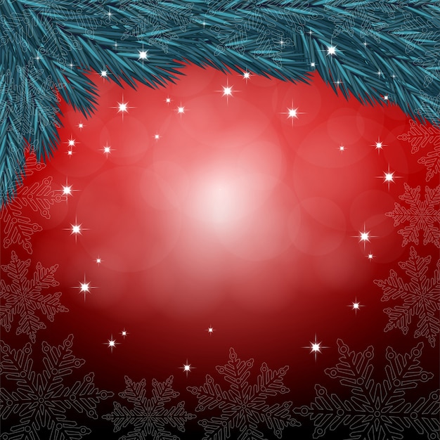 Christmas tree on red background