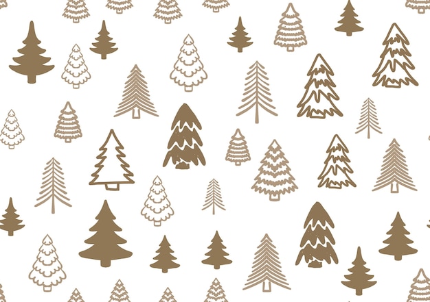 Christmas tree set, Hand drawn illustrations.