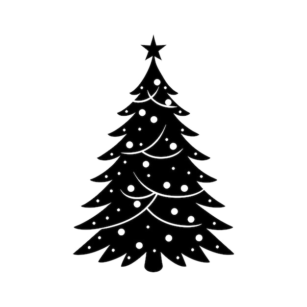 christmas tree silhouette vector illustration