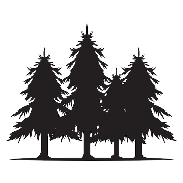 Vector christmas tree silhouette