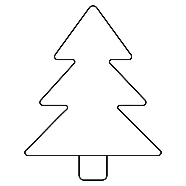 Christmas tree Sketch Spruce from triangles Fir tree in doodle style