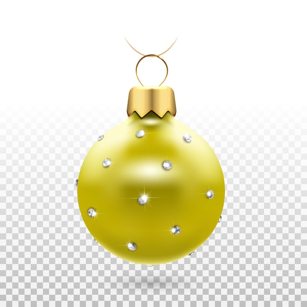 Christmas tree toy - balls with sparkling diamonds.