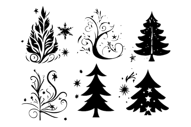 Vector christmas tree vector elegant christmas tree vector illustration