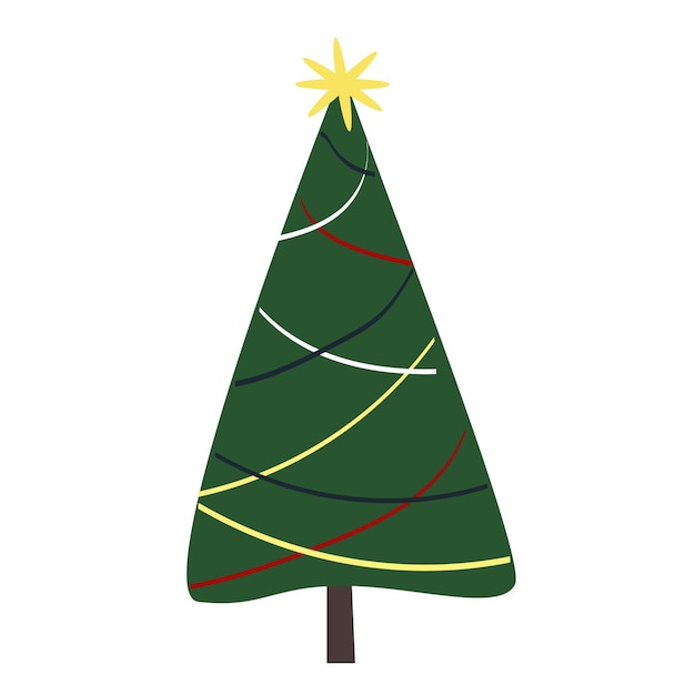 Christmas tree vector illustration rich green on a white background