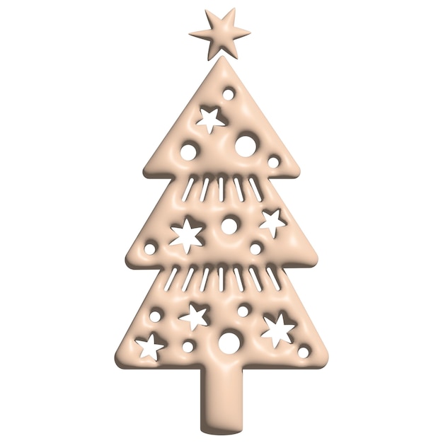 Christmas tree volumetric 3D decorative Christmas holiday