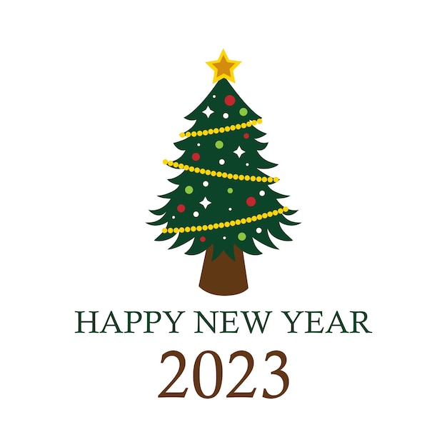 Christmas tree with many holiday gifts waiting for the holiday 2023 Vector