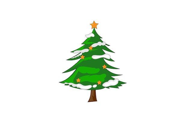 A christmas tree with snow on the top vector illustration