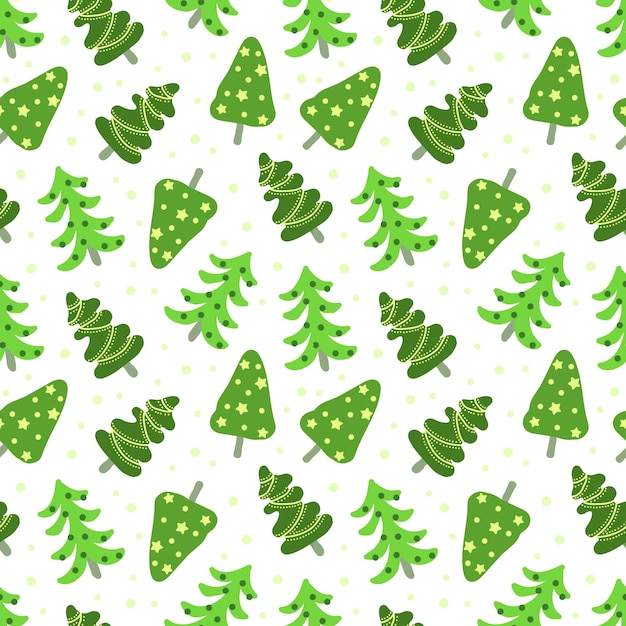 Christmas trees seamless pattern design