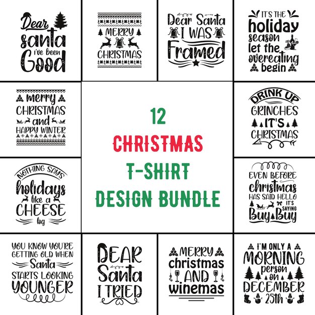 Vector christmas tshirt bundle christmas tshirt design bundle christmas tshirt christmas design