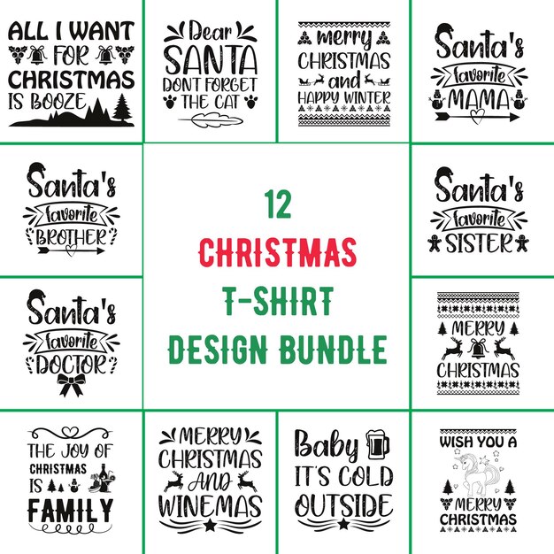 Vector christmas tshirt design bundle christmas tshirt bundle christmas bundle tshirt bundle tshirt