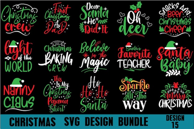 Vector christmas tshirt design bundle snowmies tshirt designchristmas crew christmas svg design bundle