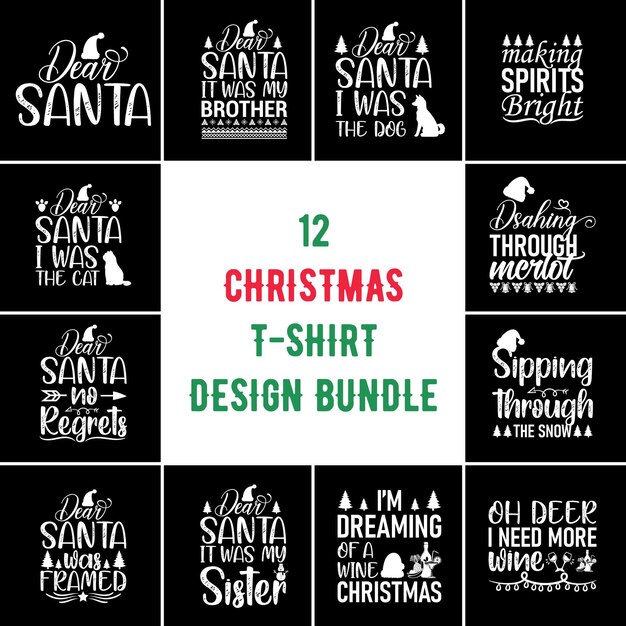 Vector christmas tshirt design christmas tshirt design bundle tshirt design christmas tshirt