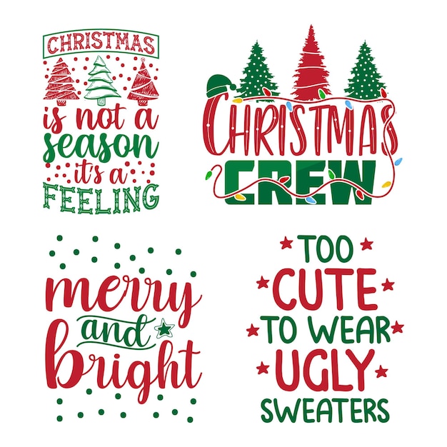 Christmas typography set