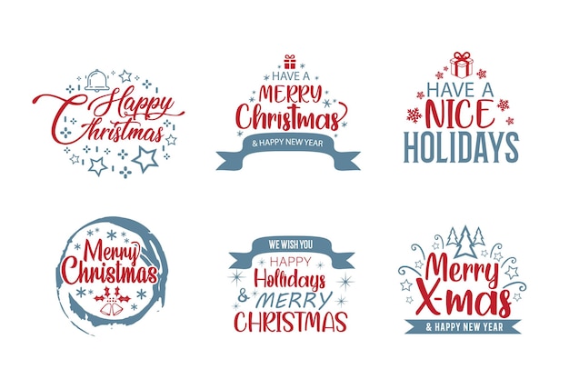 Christmas typography set