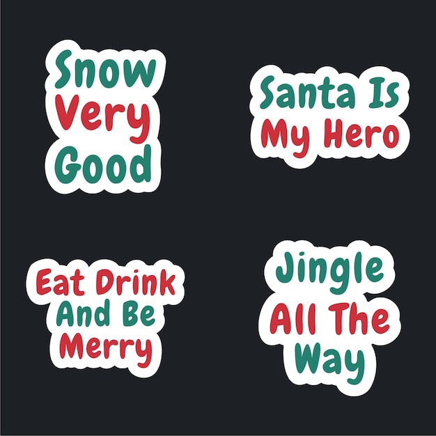 Christmas Typography Stickers Collection