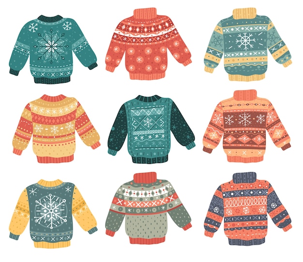 Christmas ugly sweaters set.