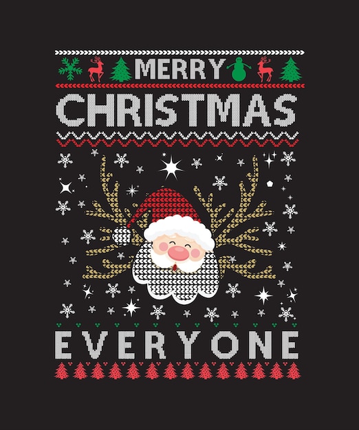 Vector christmas ugly tshirt design