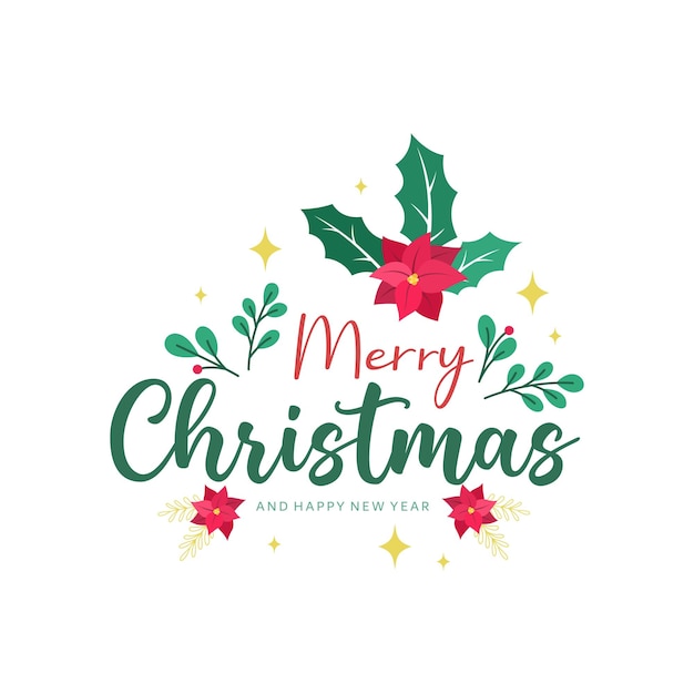 Christmas unique lettering badge on white background.