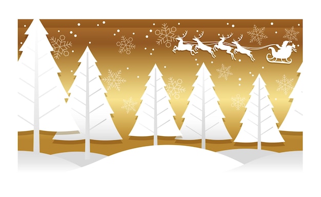 Christmas Vector Gold 3-D Relief Illustration Isolated On A White Background.