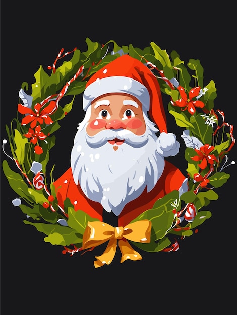 Christmas vector illustration of santa claus