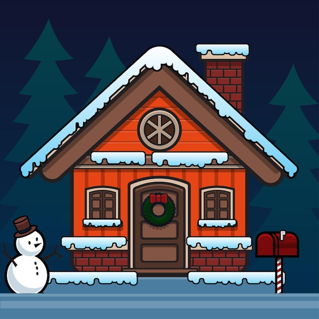 Christmas Village House  illustration