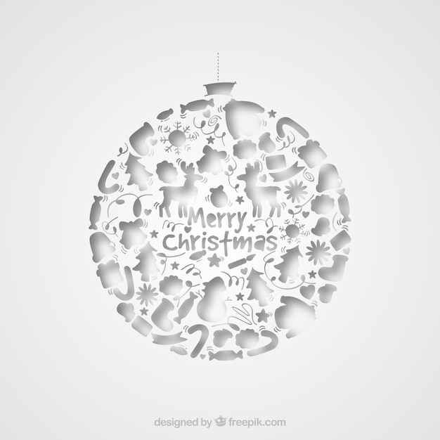 Christmas white ball christmas card