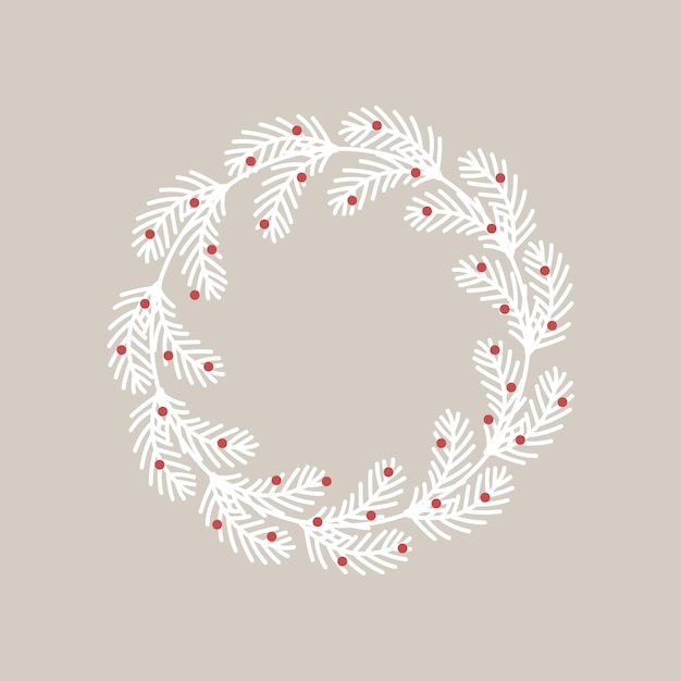 Vector christmas white wreath vector illustration