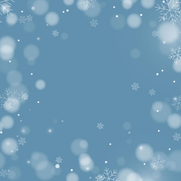 Christmas winter background of snowflakes and snow