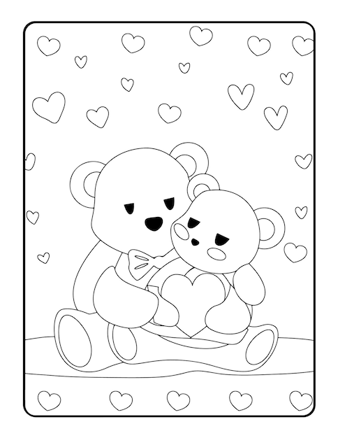 Christmas winter coloring, Valentines Day Coloring Pages for Kids. Love coloring page, coloring book