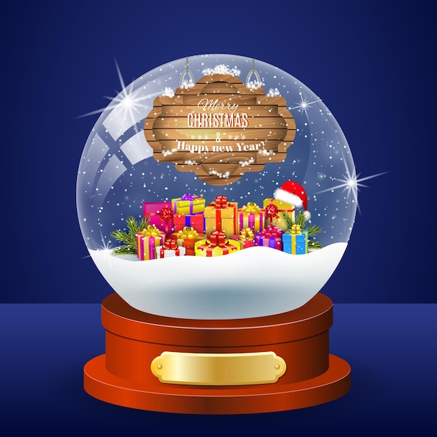 Christmas winter landscape globe